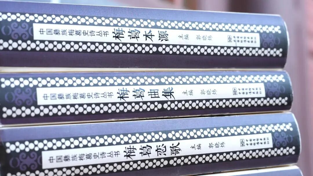 《梅葛史诗丛书》。记者 李旸 摄